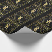 Kunstdecoder, zwart en goudgeometrische flap cadeaupapier (Hoek)
