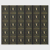 Kunstdecoder, zwart en goudgeometrische flap cadeaupapier (Vlak)
