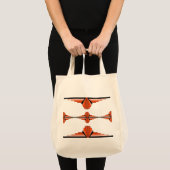Kunstdecoelementen in het sinaasappel tote bag (Voorkant (product))