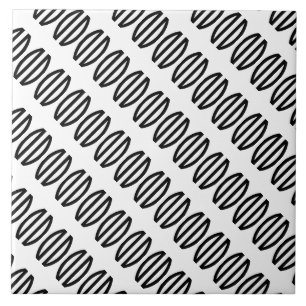 Kunstdeconflict Diagonaal Patroon in Zwart-wit Tegeltje