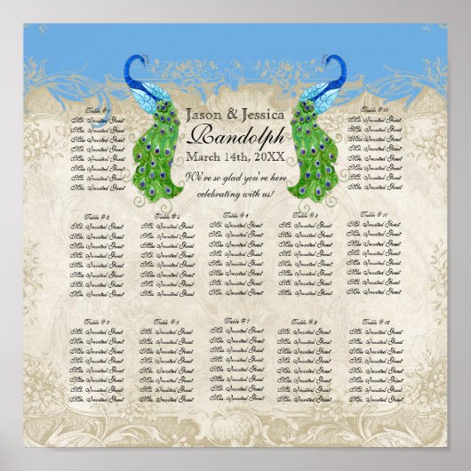 Kunstdecoopvormig pacock-opnameschema poster (Voorkant)