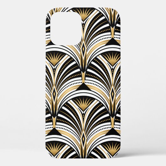 Kunstdecopatroon.  gouden zwarte witte achtergrond Case-Mate iPhone case (Achterkant)
