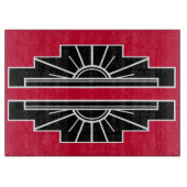 Kunstdecopatroon in rood Gebaseerd op klassiek kun Snijplank (Voorkant)