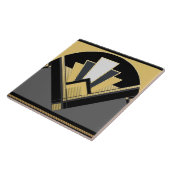 Kunstdecostijl ventilator (geel) tegeltje (Zijkant)