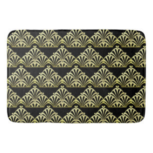 Kunstdecoventilatorpatroon zwart goud elegant vint badmat
