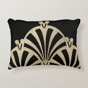 Kunstdecoventilatorpatroon zwarte bronzen elegante accent kussen