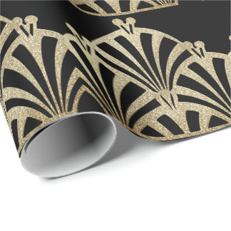 Kunstdecoventilatorpatroon zwarte bronzen elegante cadeaupapier