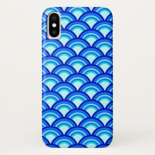 Kunstdegolfpatroon - kobalt en hemelblauw iPhone x hoesje