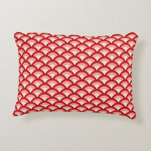 Kunstdegolfpatroon - koraalrood en roze decoratief kussen