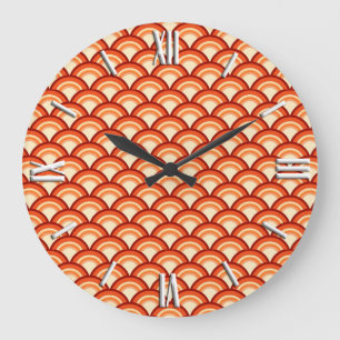 Kunstdegolfpatroon - tangerine sinaasappel grote klok
