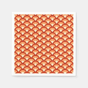 Kunstdegolfpatroon - tangerine sinaasappel servetten