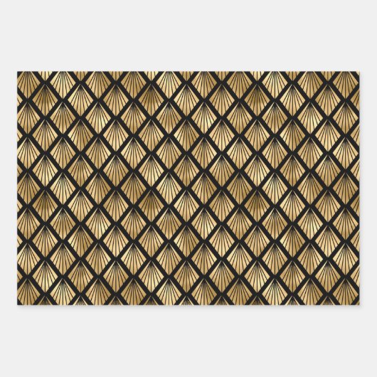 Kunstdeklaag voor gouden en zwarte inpakbladen inpakpapier vel (Voorkant)