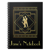 Kunstdeklaag, zwart en goudflapper, 1920 notitieboek (Voorkant)