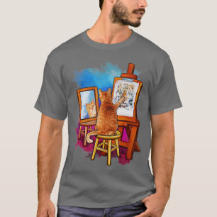 Kunstdieren met kat schilderende luiers dragen de t-shirt
