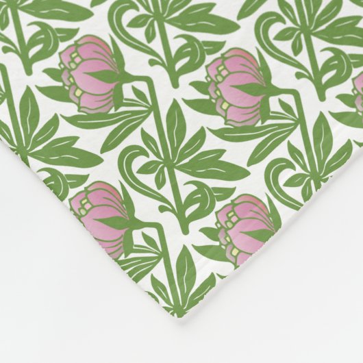 Kunstdr. roze waslappen fleece deken (Hoek)