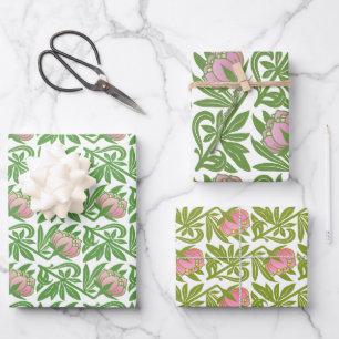 Kunstdr. roze waslappen inpakpapier vel