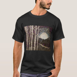 Kunstdruk op het shirt "Aspens in Moonlight"