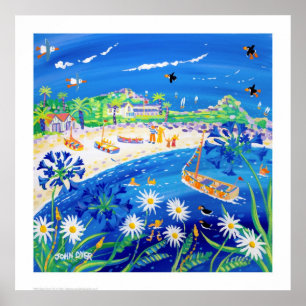 Kunstdrukken: Puffin days, Tresco. Door John Dyer Poster