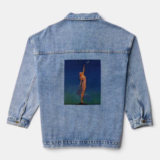 kunstdrukken, "Reaching for the Moon" Denim Jacket (Achterkant)