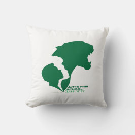 kunsten op school Groene silhouettes Kussen