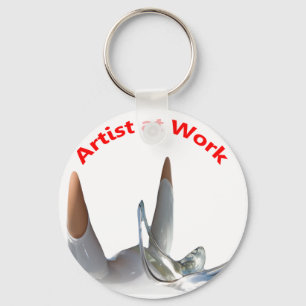 Kunstenaar aan het werk sleutelhanger