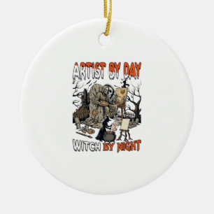 Kunstenaar Dag Heks Nacht Halloween Skelet Schilde Keramisch Ornament