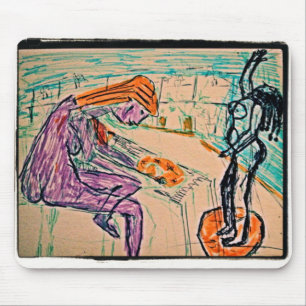 Kunstenaar en model muismat