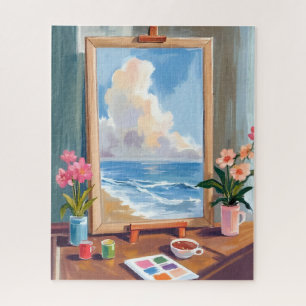 Kunstenaar Ezel Canvas Aquarel Schilderen Legpuzzel