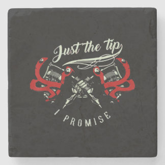 Kunstenaar in het tattoo alleen maar de tip-cadeau stenen onderzetter