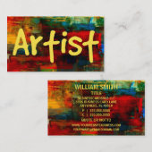 Kunstenaar in Paint Visitekaartje (Voorkant / Achterkant)