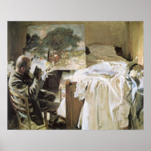 Kunstenaar in Zijn Studio door John Singer Sargent Poster