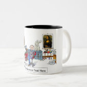 Kunstenaar - Mannelijke Cartoon door PrintedPerfec Tweekleurige Koffiemok (Voorkant rechts)