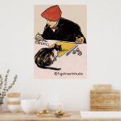 Kunstenaar met Kat, geef tekst uit Poster (Keuken)
