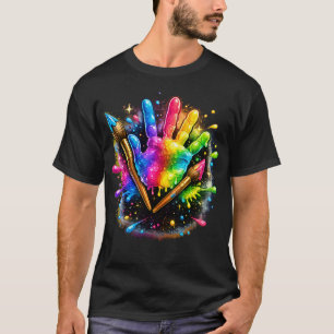 Kunstenaar Schilder Kleurrijk Schilderij T-shirt