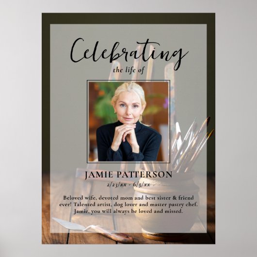 Kunstenaar, Schilder, Viering van het Leven Uitvaa Poster (Voorkant)