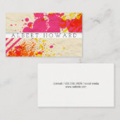 Kunstenaar | Verfspatten | Maker van moderne schil Visitekaartje (Voorkant / Achterkant)