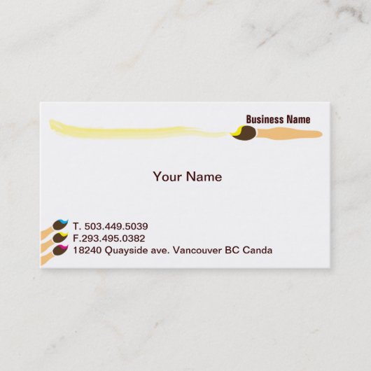 kunstenaar visitekaartje (Voorkant)