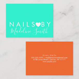 Kunstenaar voor vette neonhartmake-up Nagelsalon   Visitekaartje