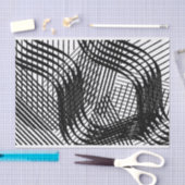 Kunstenaar Zwart Wit Grote Golvende Lijn Patroon T Tissuepapier (Craft)