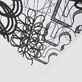 Kunstenaar Zwart Wit Grote Loop Patroon Textuur Tissuepapier (Detail)