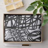 Kunstenaar Zwart Wit Grote Loop Patroon Textuur Tissuepapier (Geschenk)