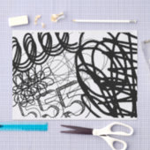 Kunstenaar Zwart Wit Grote Loop Patroon Textuur Tissuepapier (Craft)