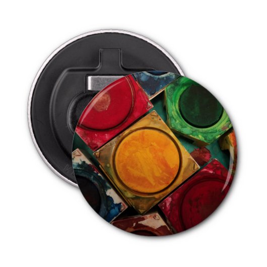 Kunstenaars Waterverf Verf Vakje Palet Button Flesopener (Voorkant)