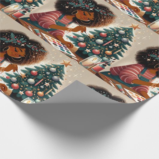 Kunstenaarschap Kerst-Kerstmis Verpakking papier (Hoek)