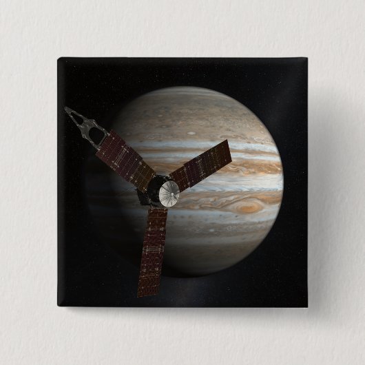 Kunstenaarsconcept van het Juno-ruimtevaartuig Vierkante Button 5,1 Cm (Voorkant)