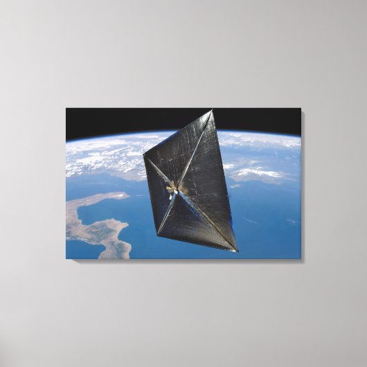 Kunstenconcept van NanoSail-D in de ruimte Canvas Afdruk (Voorkant)