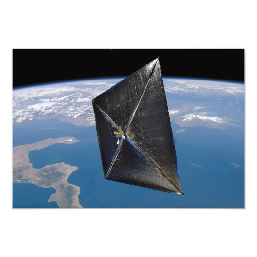 Kunstenconcept van NanoSail-D in de ruimte Foto Afdruk (Voorkant)