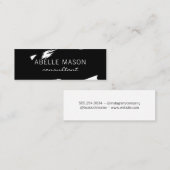 Kunstengeborsteld (zwart) mini visitekaartje (Voorkant / Achterkant)