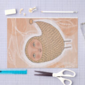 Kunstenkunst met  inkt-vogelillustratie tissuepapier (Craft)