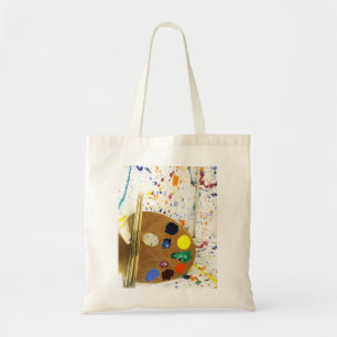 Kunstenschilders schilderplaat en palet verf tote bag
